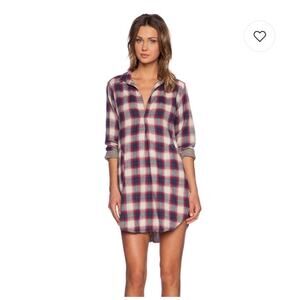 CP SHADES Plaid Double Cotton Teton Tunic Top Dress, Size Medium